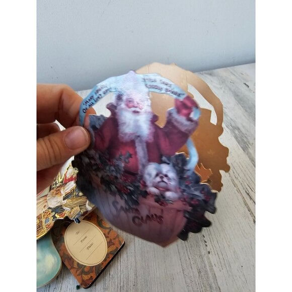 Merrimack cardboard paper Santa ornament set unique decor Xmas tree - Picture 14 of 16